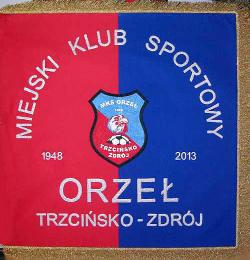 Sztandar haftowany. Klub sportowy ORZE�. Trzcinsko-Zdroj